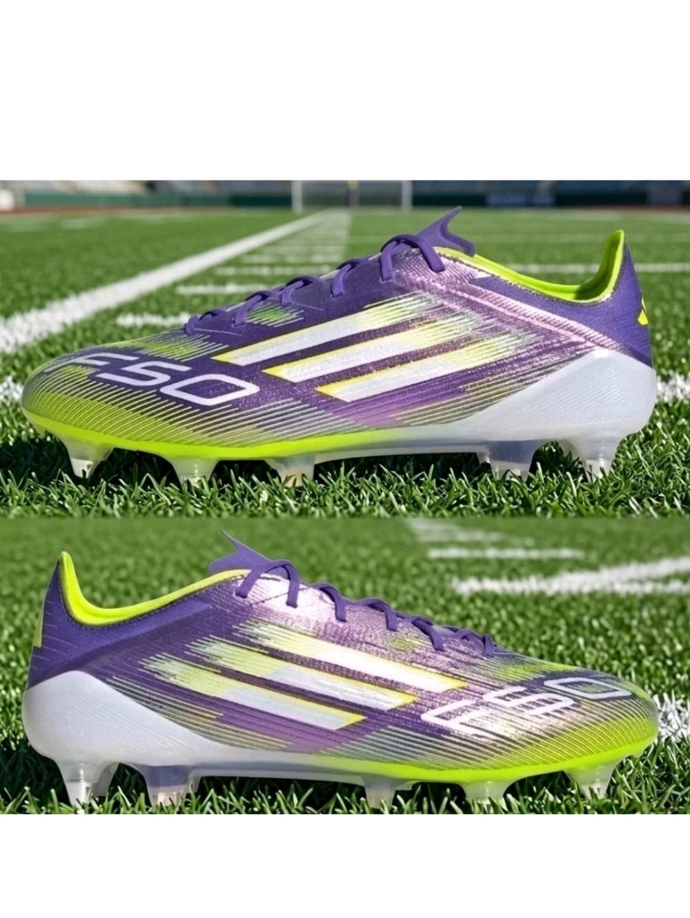 $270 Adidas F50 Elite SG Soccer Cleats Purple Green